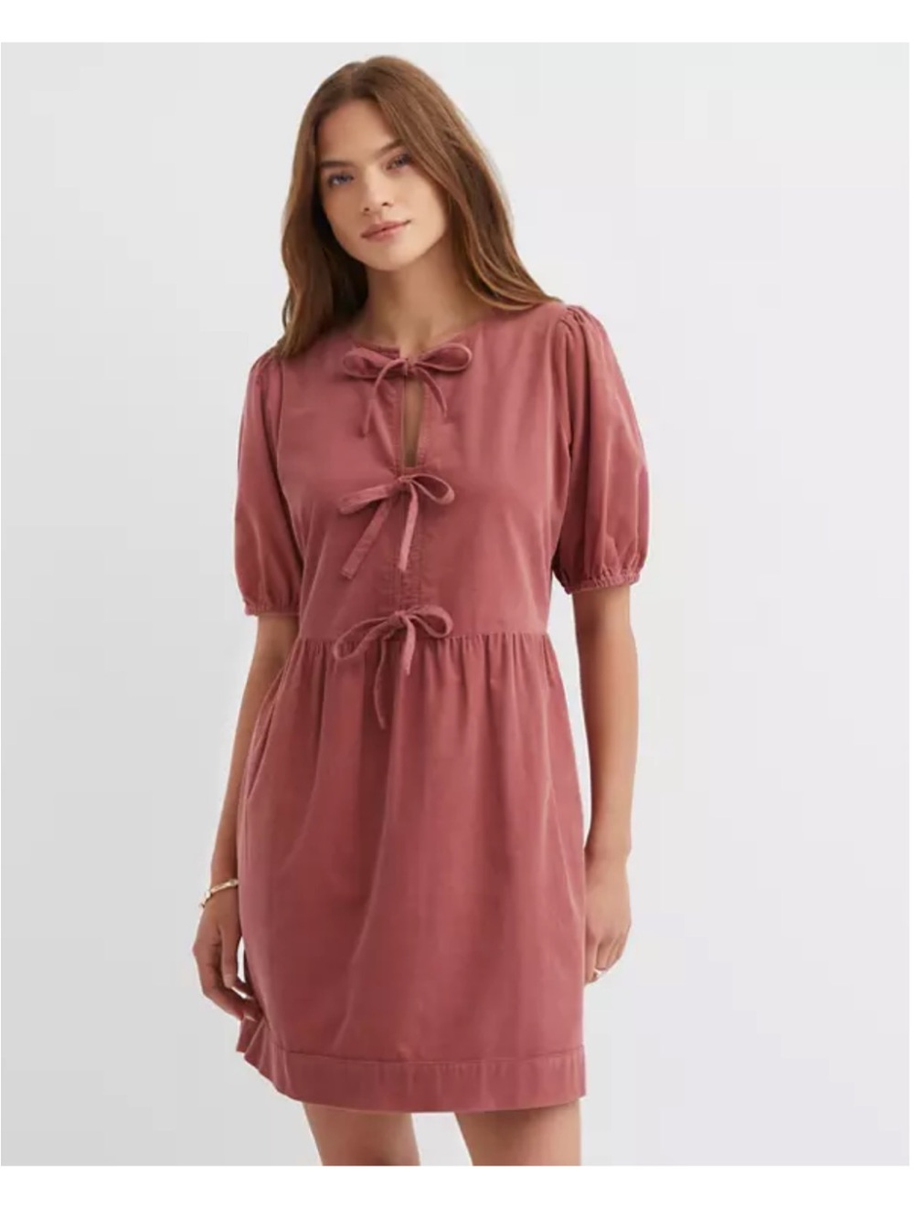 LOFT Corduroy Bow Mini Pocket Dress